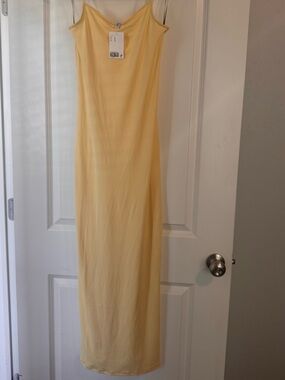 H&M Butter Yellow Maxi Slip Dress